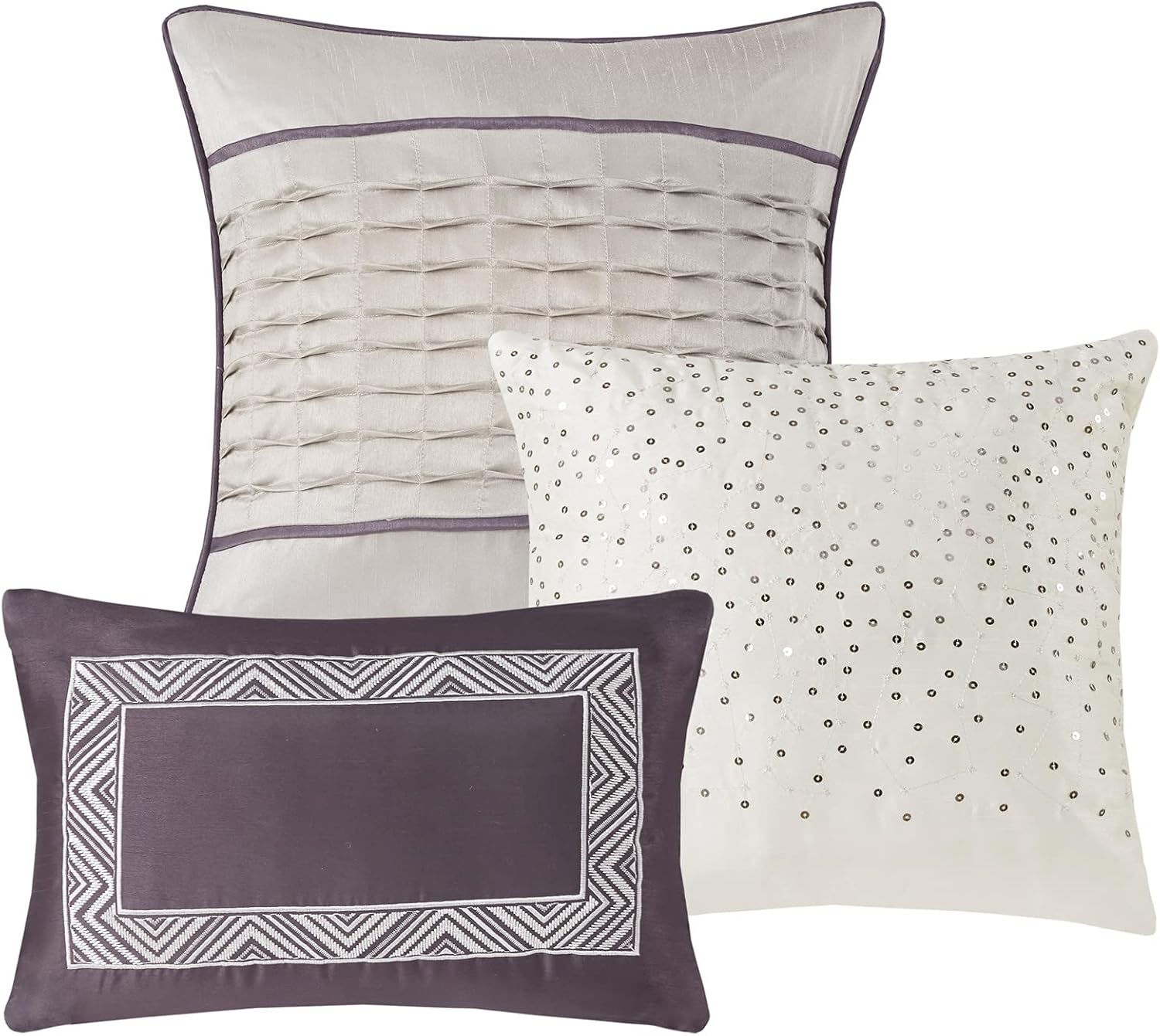 Madison Park Juego de edredón de lujo, diseño tradicional de jacquard, ropa de cama alternativa para todas las estaciones, falda de cama a juego,