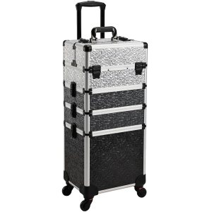 Stagiant 4 en 1 Estuche de maquillaje rodante grande de almacenamiento para cosméticos 4 en 1 Carro de gran capacidad Estuche de viaje de maquillaje Stagiant 4 en 1 Estuche de maquillaje rodante grande de almacenamiento para cosméticos 4 en 1 Carro de gran capacidad Estuche de viaje de maquillaje
