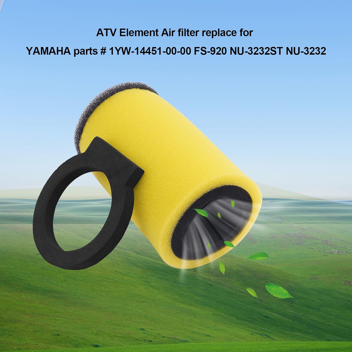2 filtros de aire 1YW-14451-00-00 compatibles con Yamaha Big Bear 350 Timberwolf 250 YFB250U YFB250FW YFM350U YFM350FW Kodiak 400 YFM400FW Moto-4