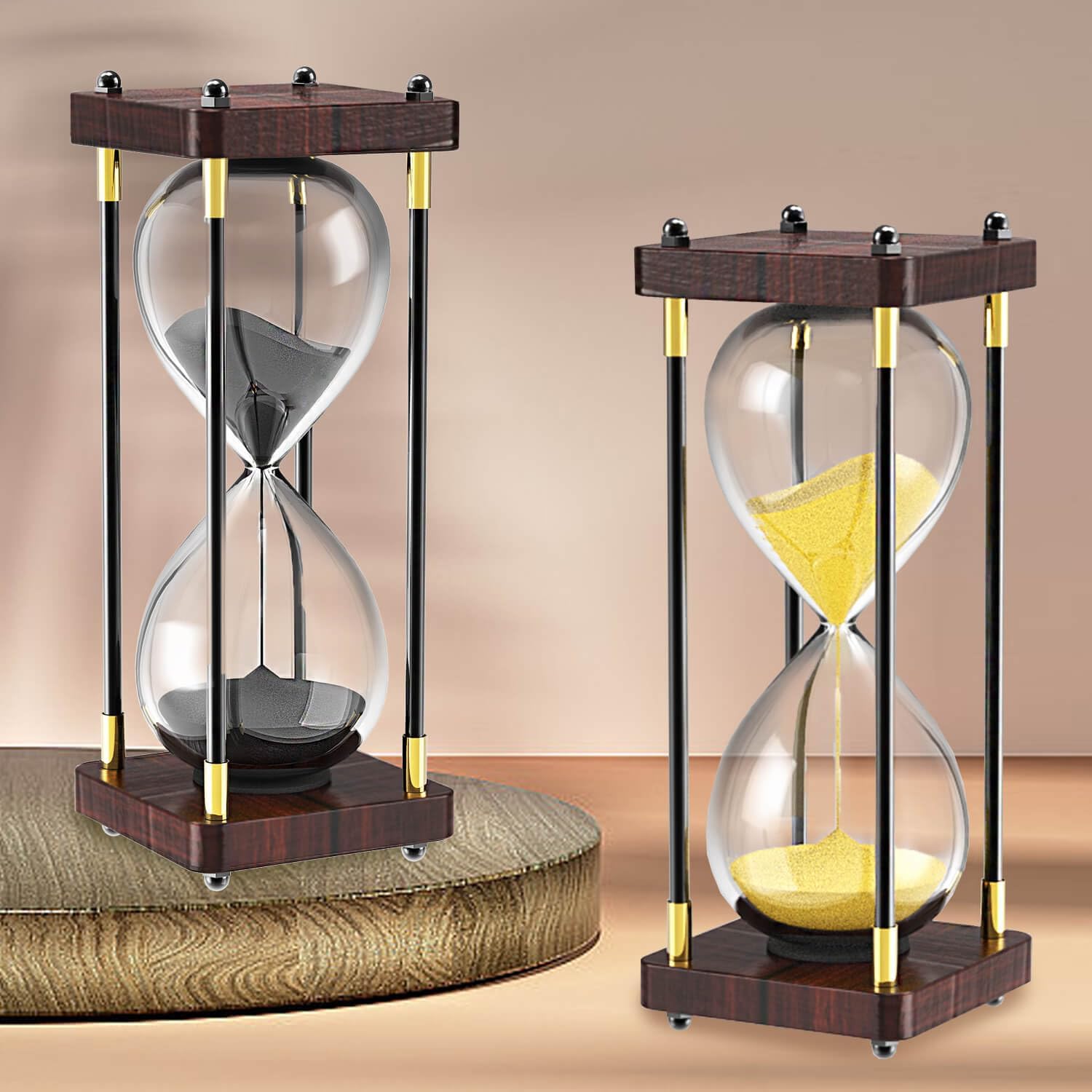 Reloj de arena con temporizador de arena de 60 minutos reloj de arena de madera decorativo grande de 10 pulgadas, reloj de arena para decoración,