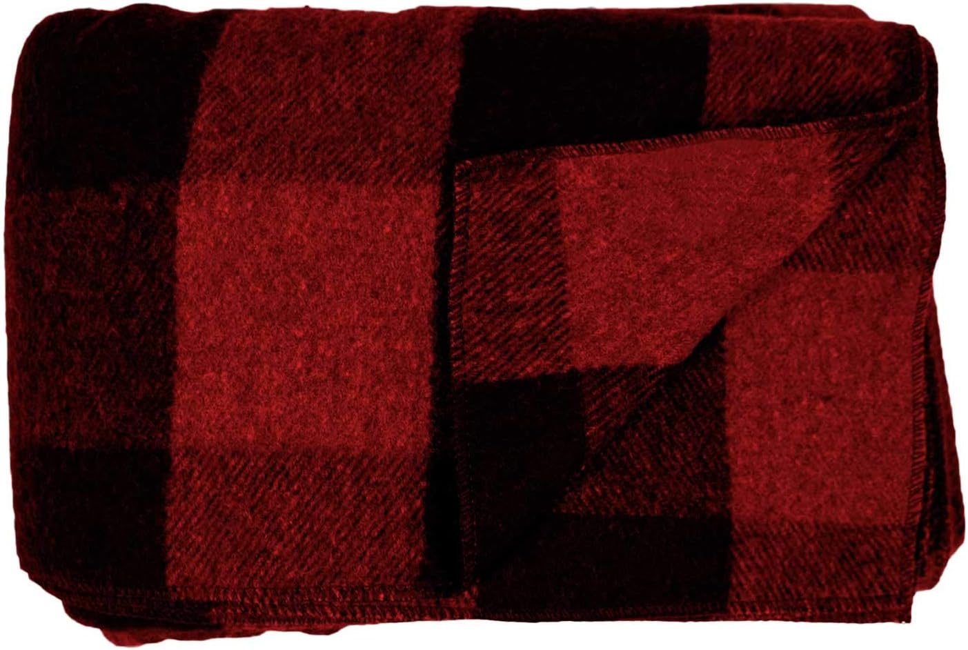 Minus33 Merino Wool – Manta de lana blanca de montaña individual – Buffalo Plaid – Manta cálida – Manta de picnic – 80% lana reciclada – 65 pulgadas