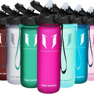 Super Sparrow Sports Water Bottle with Straw – 25 oz32 oz – Non-Toxic BPA Free & Eco-Friendly Tritan Co-Polyester Plastic Water Bottle – Leak Proof Super Sparrow Sports Water Bottle with Straw – 25 oz32 oz – Non-Toxic BPA Free & Eco-Friendly Tritan Co-Polyester Plastic Water Bottle – Leak Proof