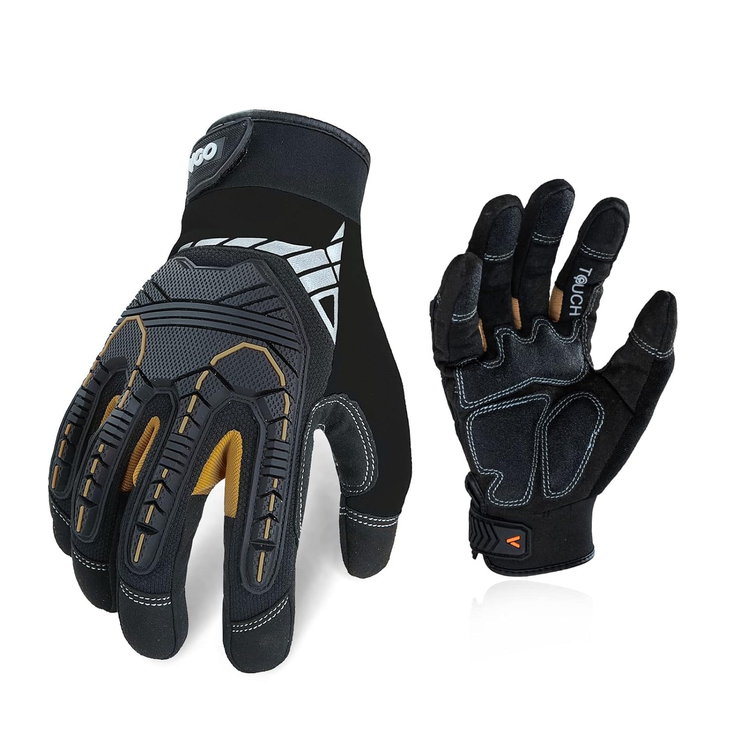 Vgo – 3 pares de guantes sintéticos para protección de impactos, para mecánicos y perforadores, alta destreza, reduce vibraciones, compatibilidad