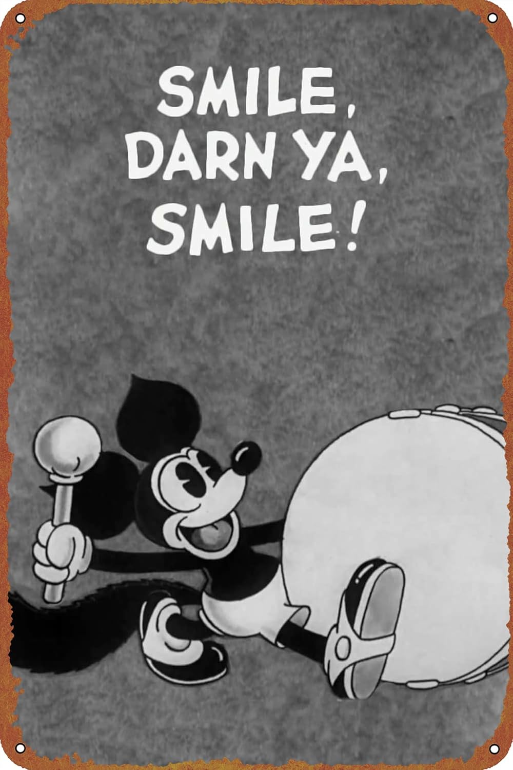 Cartel de metal Smile, Darn Ya, Smile! Letrero de lata de metal para decoración de pared, póster de película para tienda de autos antiguos, cartel