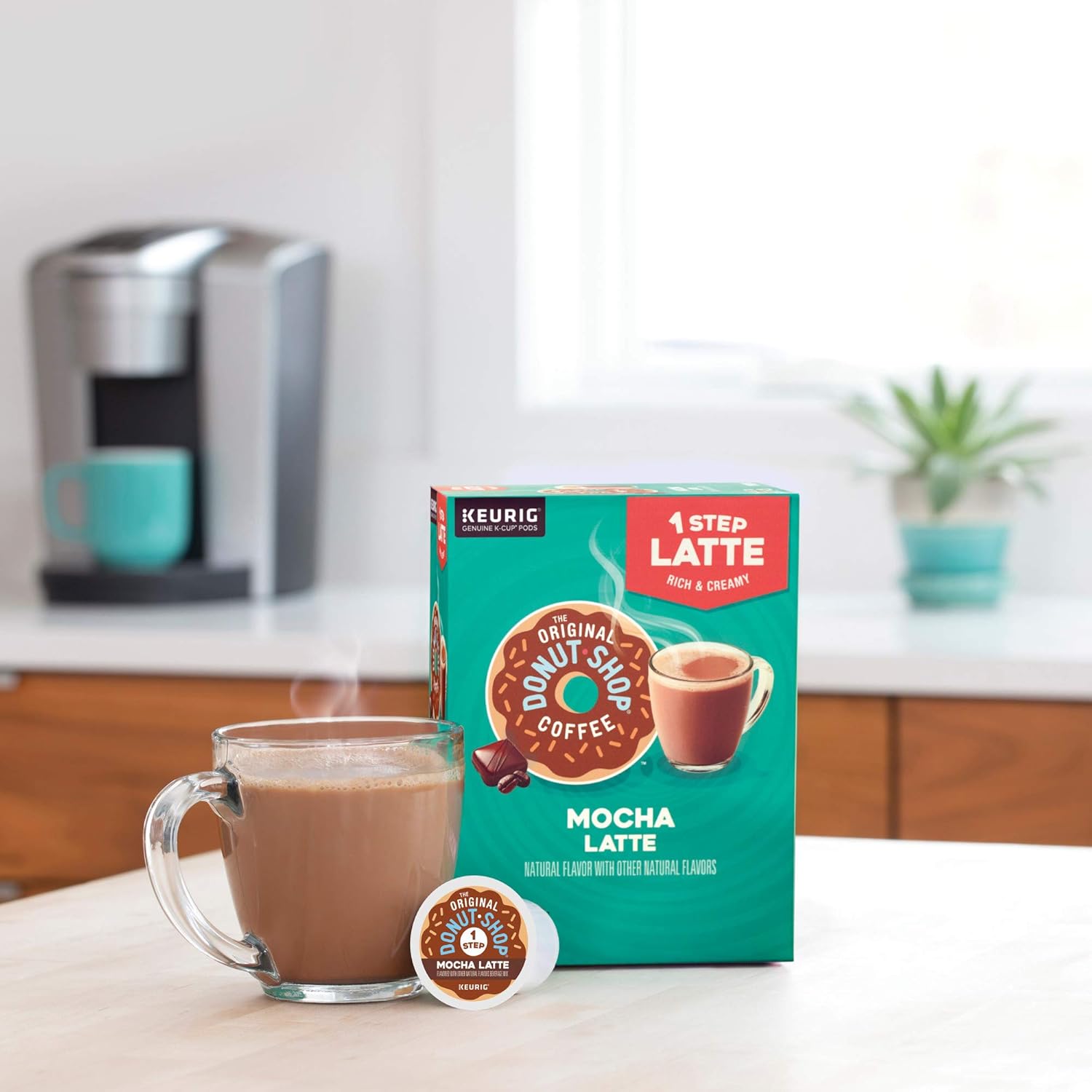 The Original Donut Shop – Cápsulas de Mocha Latte para Single Serve Coffee K-Cup, café saborizado, 60 unidades