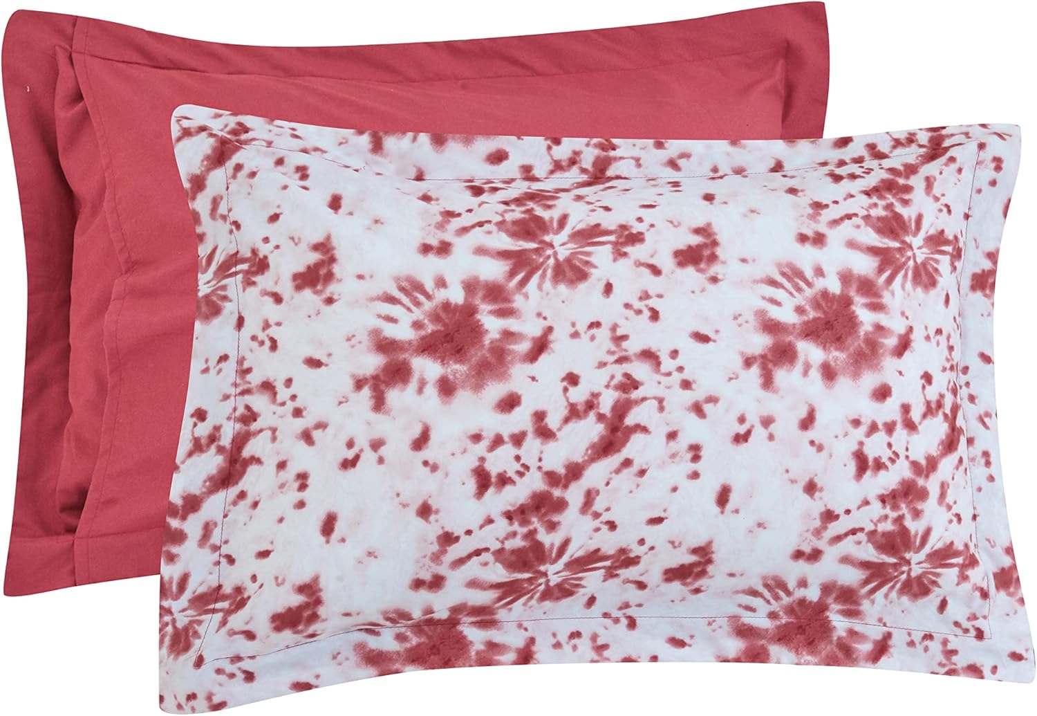 Elegant Comfort Juego de edredón reversible de 10 piezas, estampado de teñido anudado, almohada decorativa y sábana bajera con bolsillos