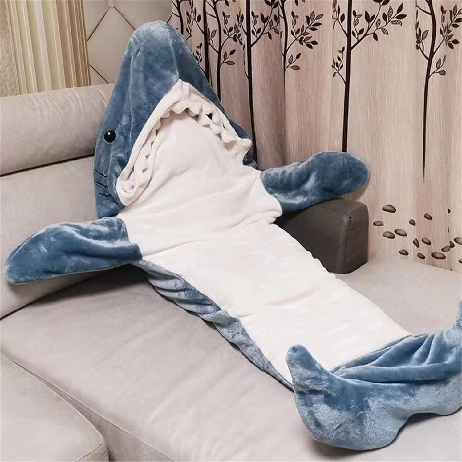 Mycozyshark – Manta con capucha de tiburón, mameluco de tiburón, acogedora manta de tiburón para adultos