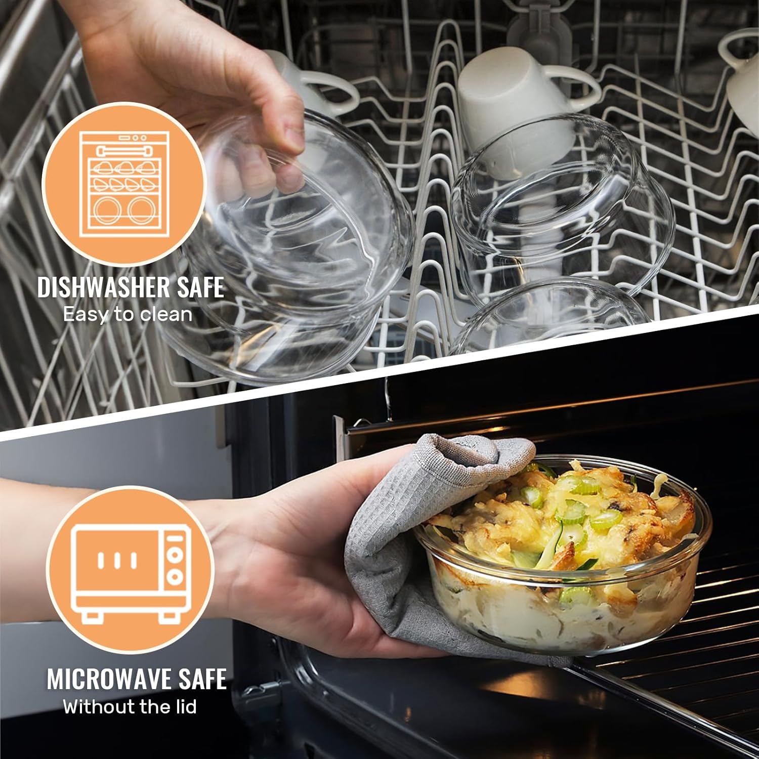 FILTA Recipientes de vidrio para almacenamiento de alimentos con tapas, recipientes de vidrio para preparación de comidas, sin BPA y a prueba de