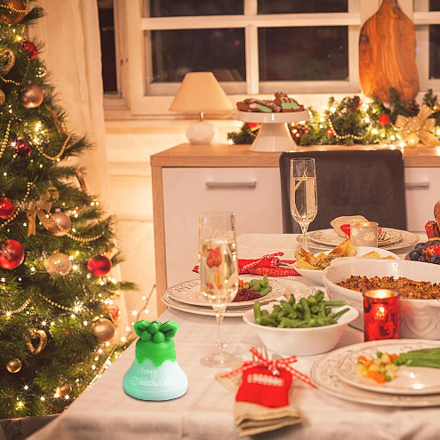 Molde de vela de Navidad 3D, molde de vela de muñeco de nieve de Navidad, molde de silicona con forma de campanas de alce de Navidad 3D para hacer