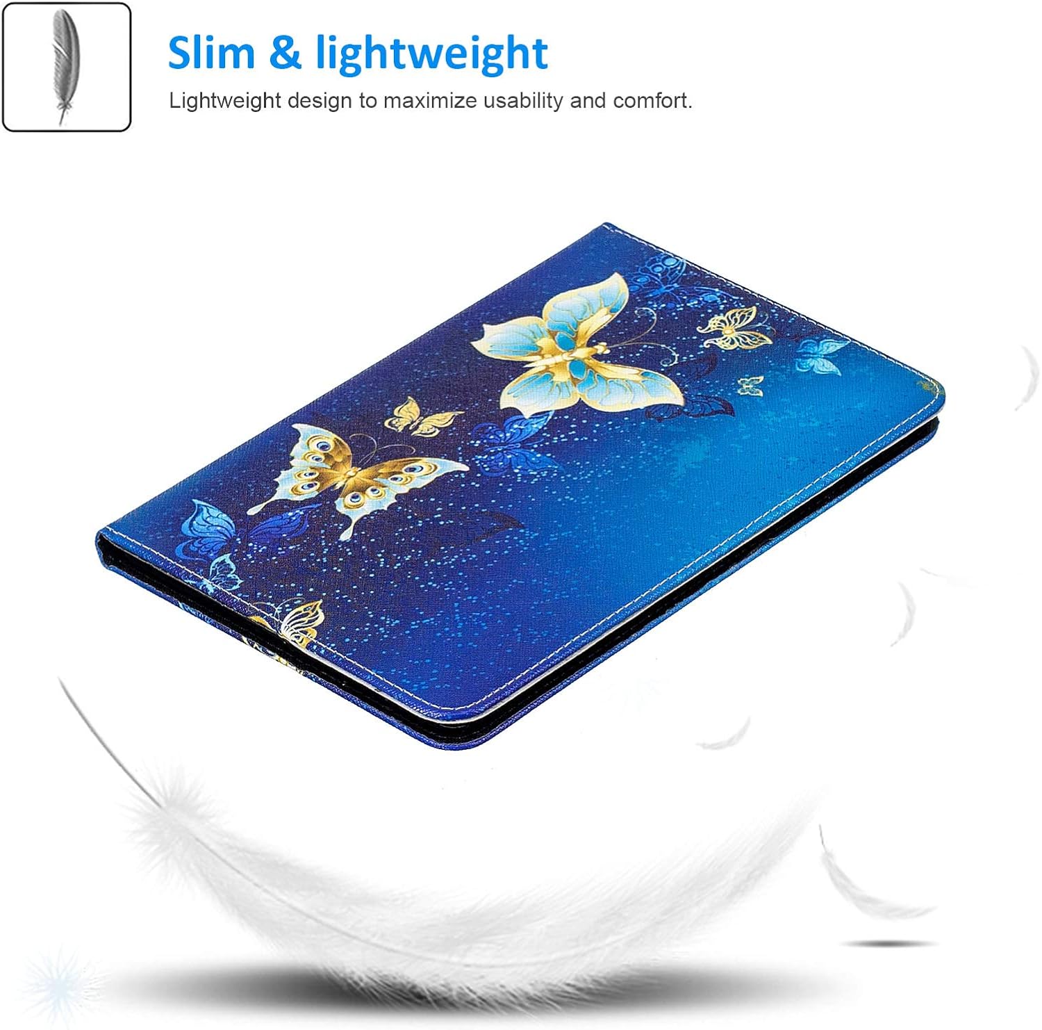 Dteck Funda para iPad Mini 54 generación 20192015 – Funda protectora delgada de cuero de goma suave cubierta trasera Folio Fold Stand Cute Case con