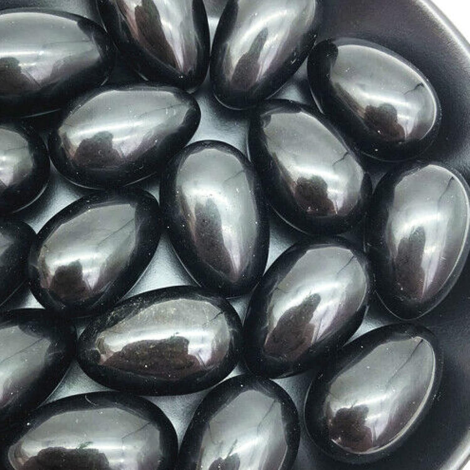 Huevos de piedras preciosas de cristal, piedra de cristal natural de obsidiana negra en forma de huevo de terapia de masaje de chakras, curación de