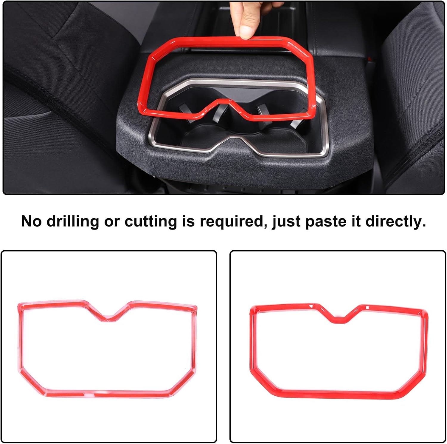 Reposabrazos central para asiento trasero de automóvil, cubierta de marco compatible con Toyota TundraSequoia 2022-2023 Soporte para taza de consola