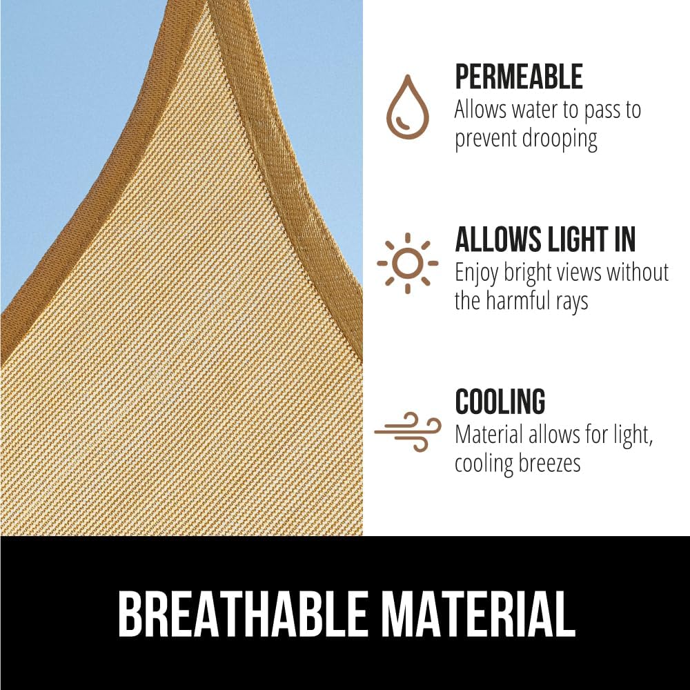 Gorilla Grip Parasol resistente, protección UV, resistente a la decoloración y al óxido, bloquea la luz solar, vela transpirable, fácil de instalar,