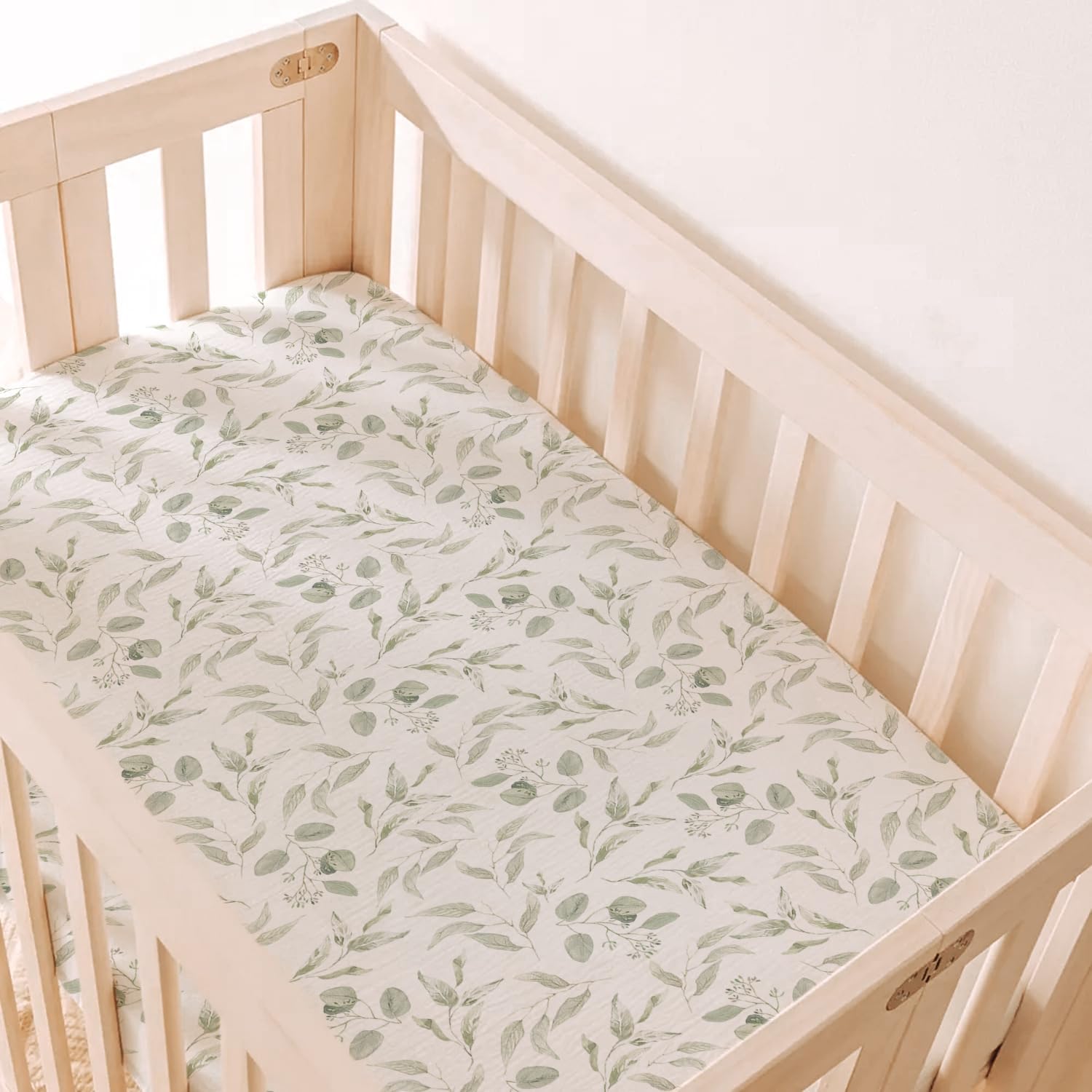 Konssy Paquete de 2 sábanas bajeras de muselina para bebé niña y niño, suaves y transpirables, aptas para moisés, cuna, cesta de moisés ovalada,