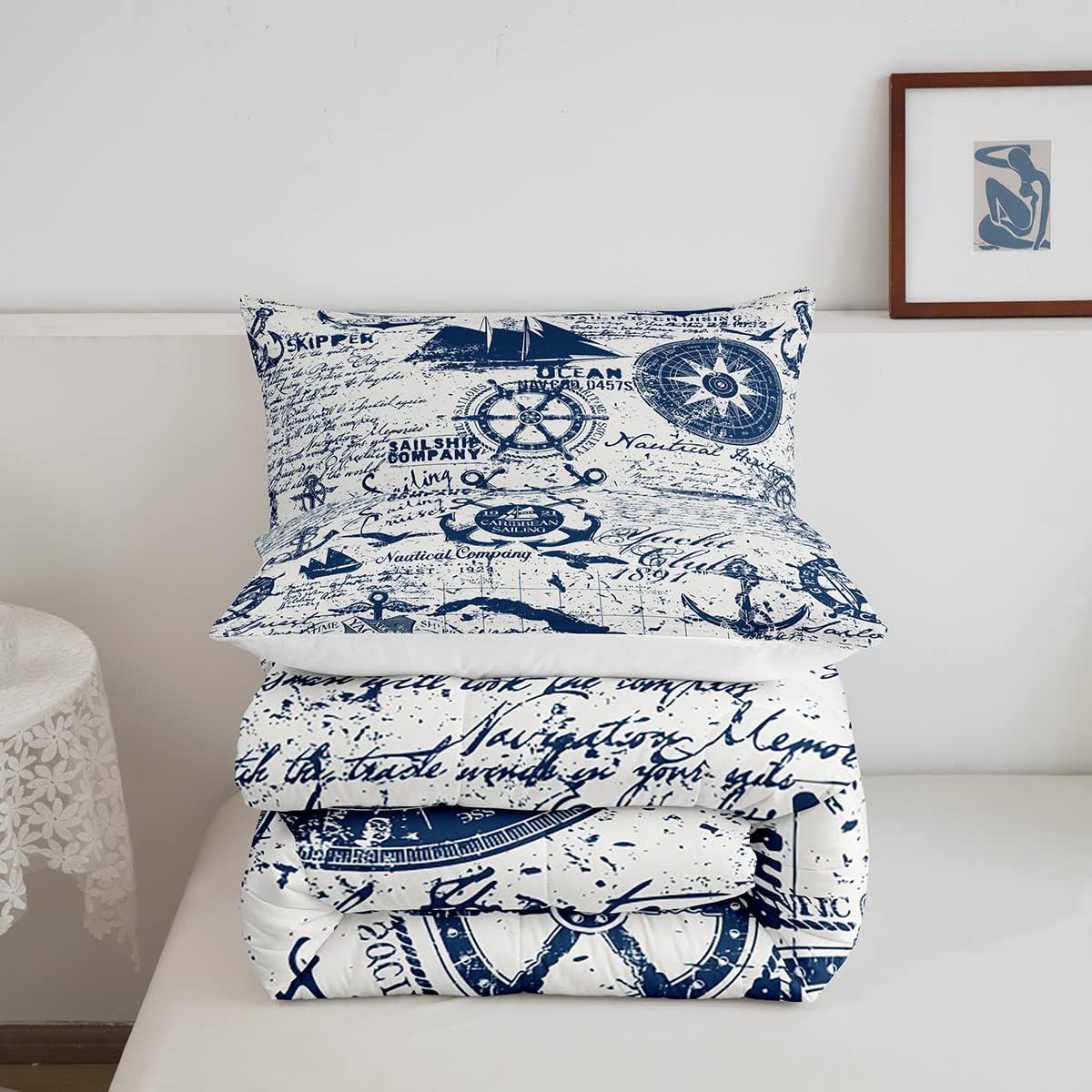 Juego de ropa de cama con estampado de timón para niños, niñas, adolescentes, decoración de dormitorio, juego de funda de edredón con temática
