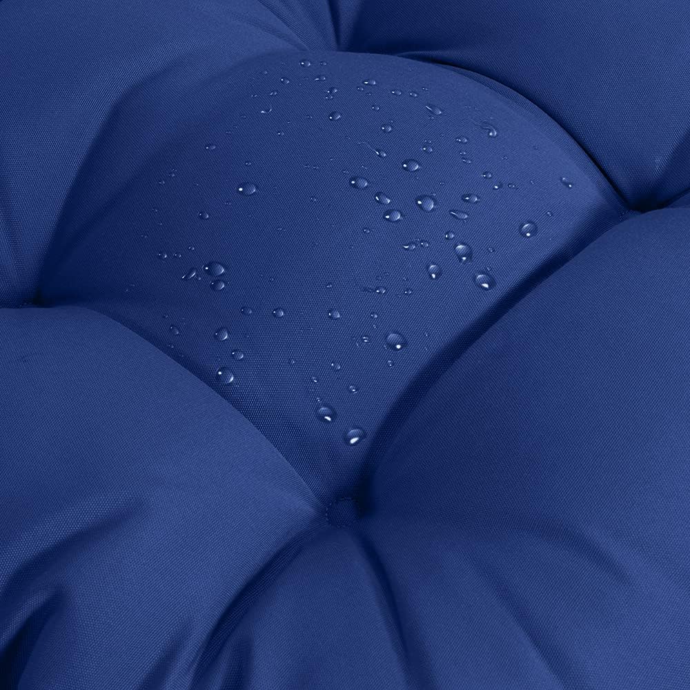 QILLOWAY Cojín de repuesto para silla de asiento y respaldo al aire libre, cojines de repuesto de temporada primaveraverano – Juego de 2 (azul