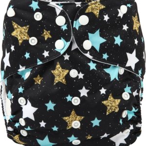 Pañal de tela grande de 2 a 7 años, pañal, bolsillo reutilizable, lavable, para bebés y niños pequeños (estrellas) Pañal de tela grande de 2 a 7 años, pañal, bolsillo reutilizable, lavable, para bebés y niños pequeños (estrellas)