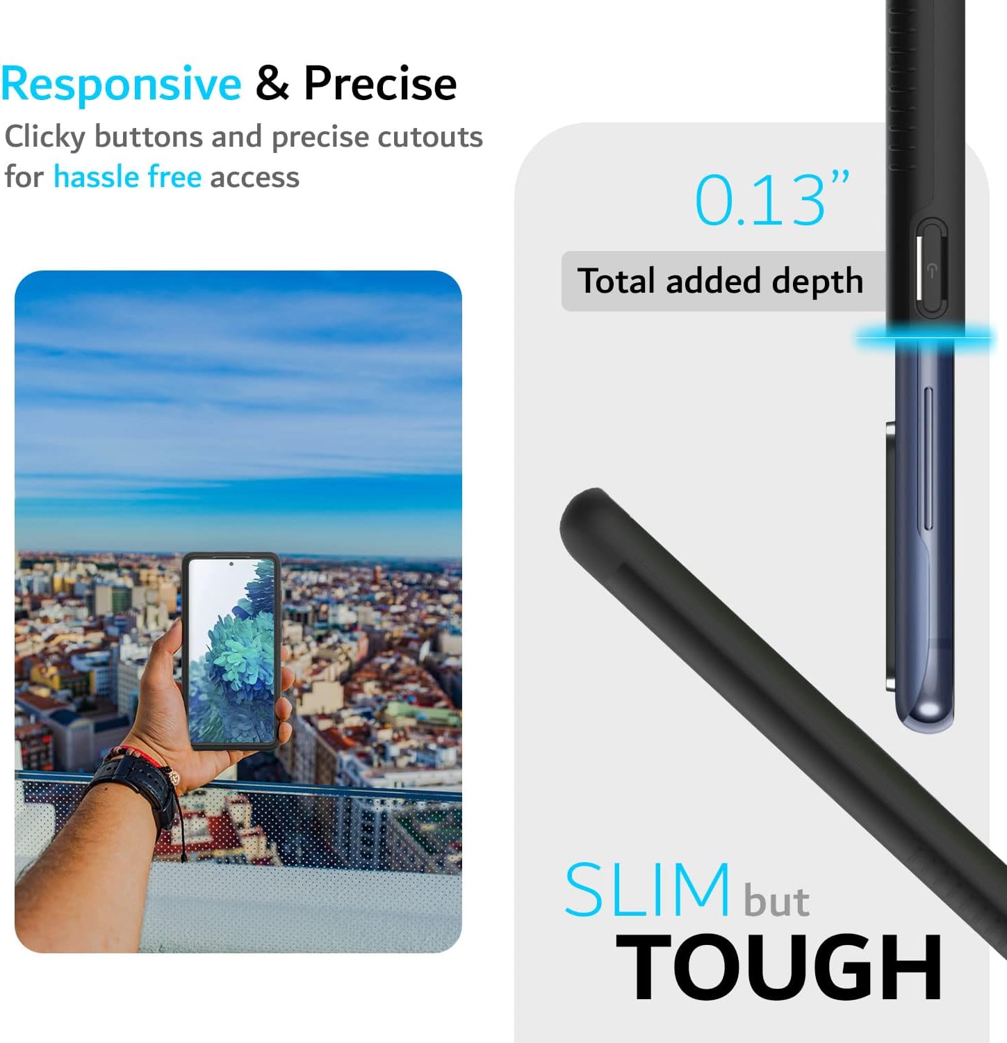 TUDIA Merge prueba de caídas de grado militar Funda diseñada para Samsung Galaxy S20 FE 5G (2020)  doble capa a prueba de golpes, delgada,