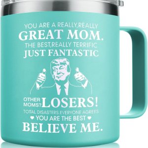 NOWWISH Regalos para el día de la madre para mamá de hija e hijo, taza de café con texto en inglés “You’re A Really Great Mom”, regalos de NOWWISH Regalos para el día de la madre para mamá de hija e hijo, taza de café con texto en inglés “You’re A Really Great Mom”, regalos de