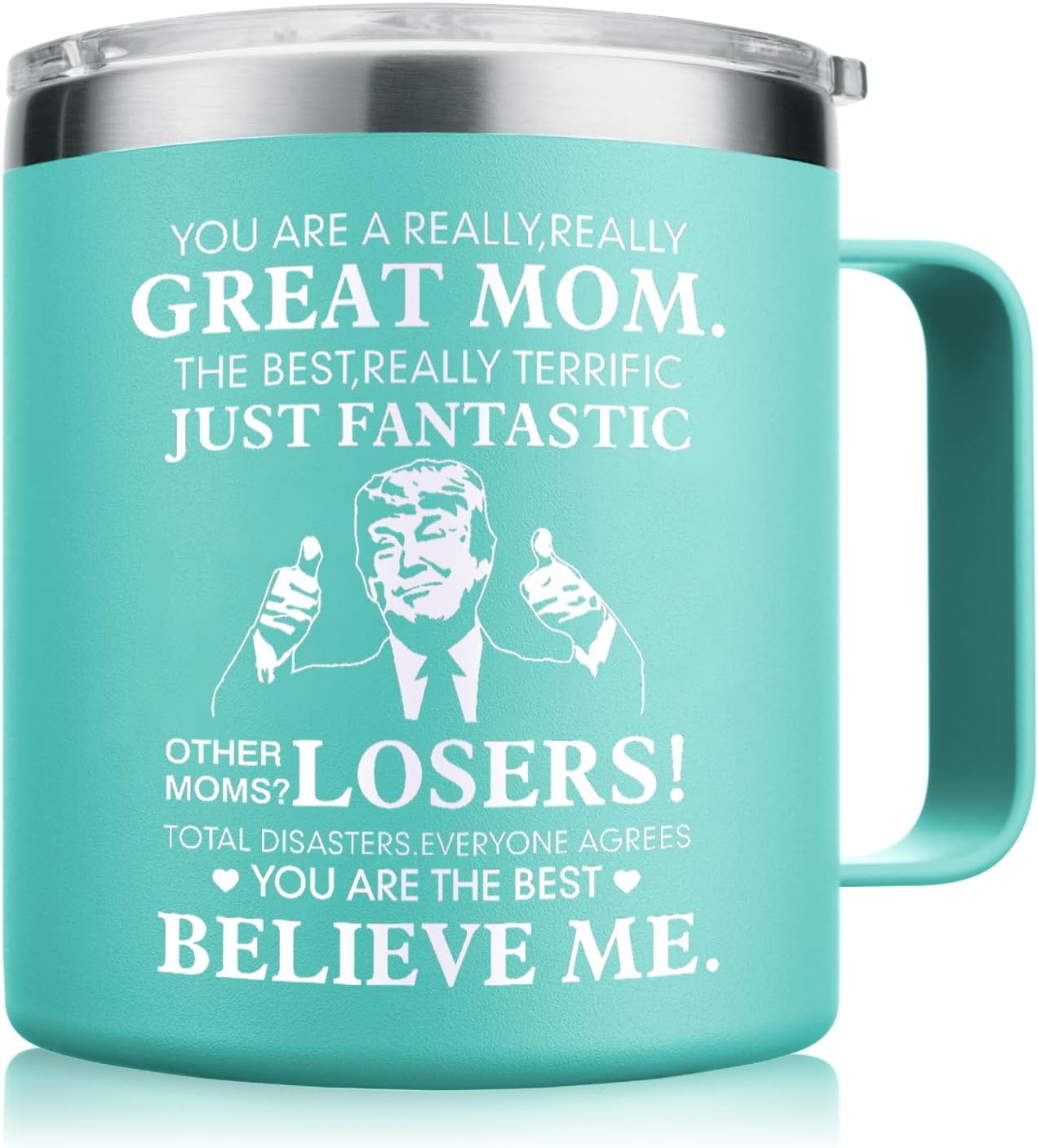 NOWWISH Regalos para el día de la madre para mamá de hija e hijo, taza de café con texto en inglés “You’re A Really Great Mom”, regalos de