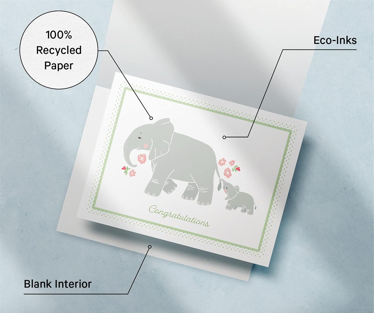 Twigs Papel  Surtido de tarjetas de felicitación para baby shower en blanco con sobres, tarjetas de felicitación para niños y niñas, tarjetas de