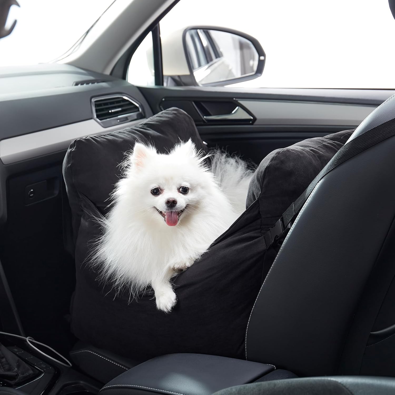 NexHome Asiento de automóvil para perros, camas para perros pequeños, asiento elevador impermeable para automóvil con bolsillos de almacenamiento,