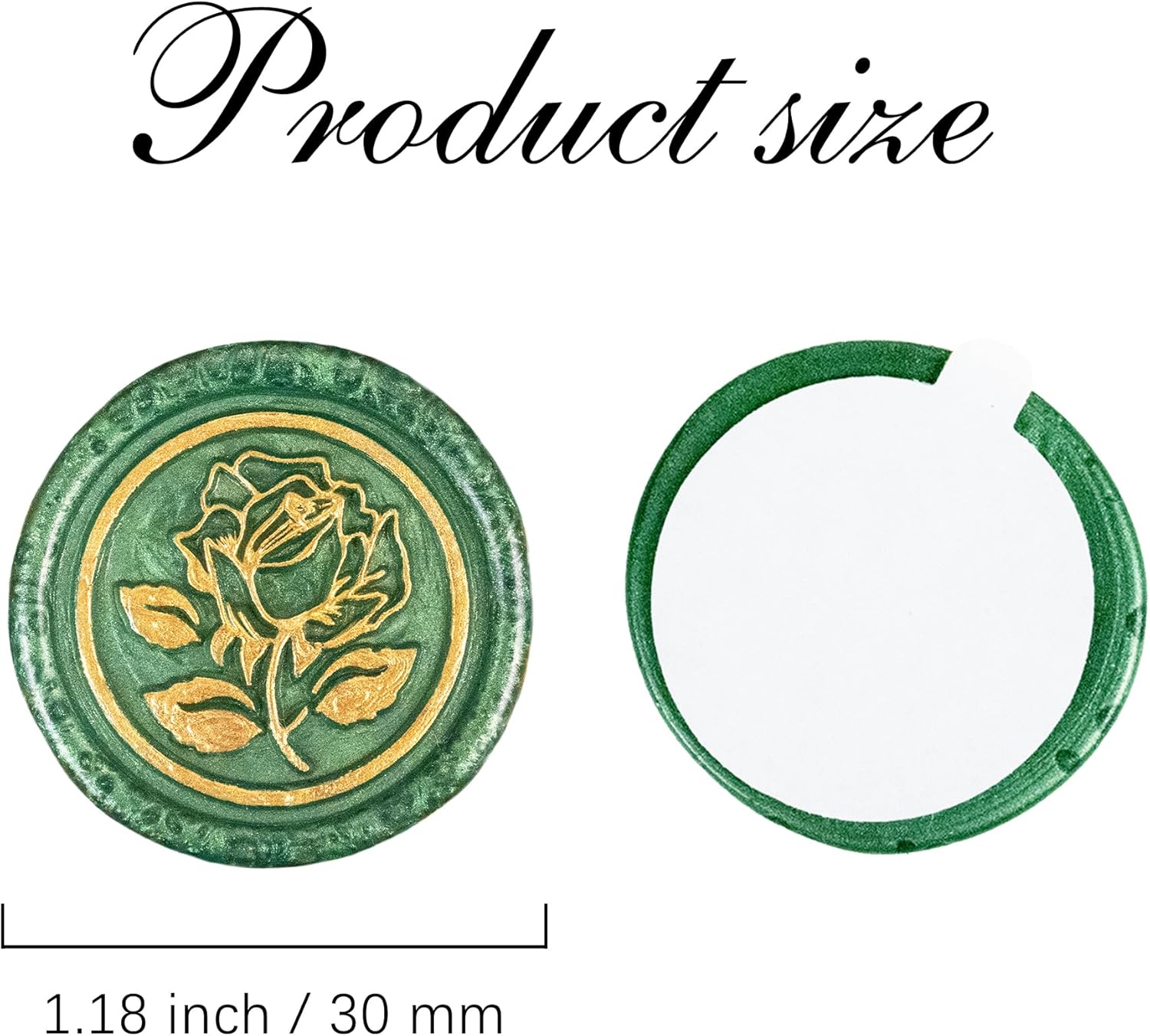 25 calcomanías de sello de cera dorada y verde, hechas a mano, autoadhesivas, para invitaciones de bodas, sobres, envoltura de regalo, Navidad
