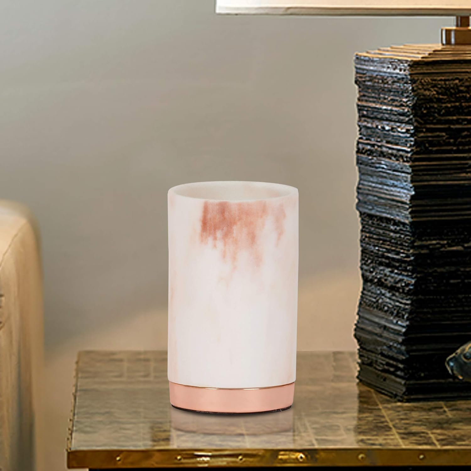 Nu-steel MST5CH Misty Copper Collection – Vaso perfecto para el hogar y el baño, resina y metal