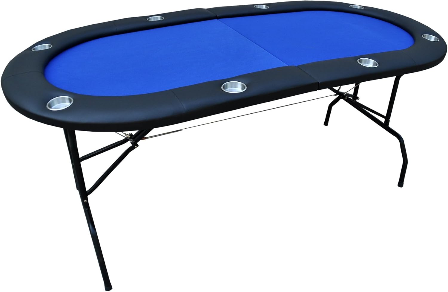 IDS Poker 73 Light Series – Mesa de póquer con rieles acolchados y patas plegables de fieltro, color azul