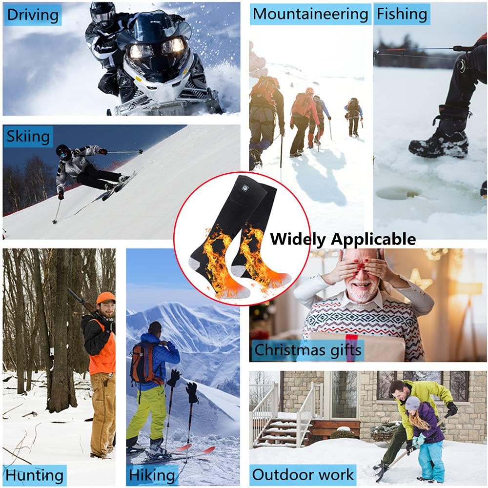 Savior Heat Calcetines eléctricos, recargables para hombres y mujeres, calentadores de pies de invierno, adecuados para trabajo al aire libre,