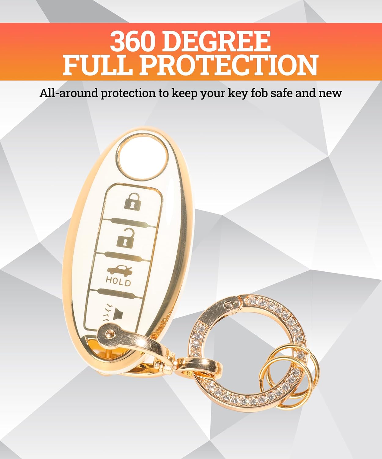 Funda para llavero, carcasa de TPU suave, accesorios de automóvil con llavero, funda para llave de automóvil, protección para llave de automóvil,