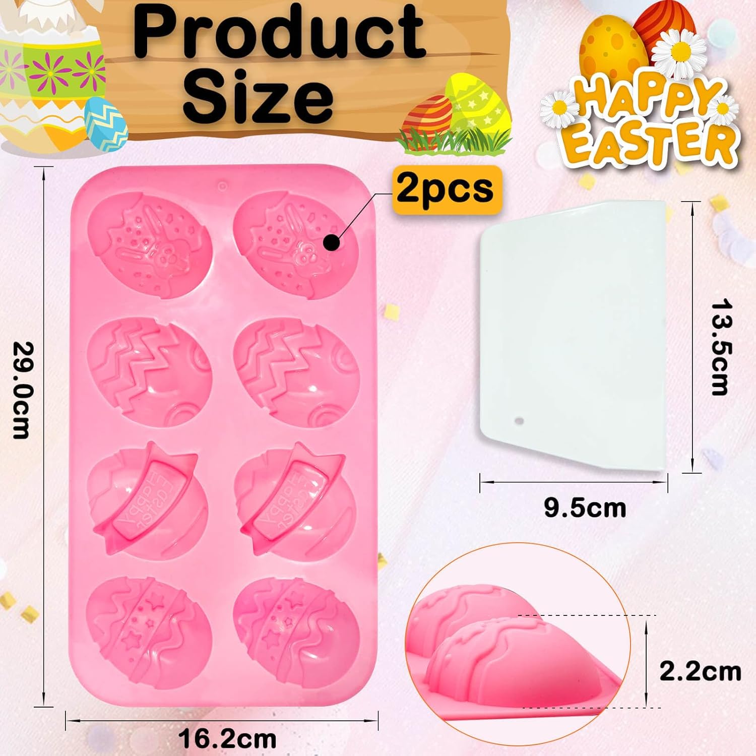 Moldes de silicona de Pascua para hornear, moldes de silicona de Pascua para pudín hechos a mano, jabones de chocolate, gelatinas, cubitos de hielo