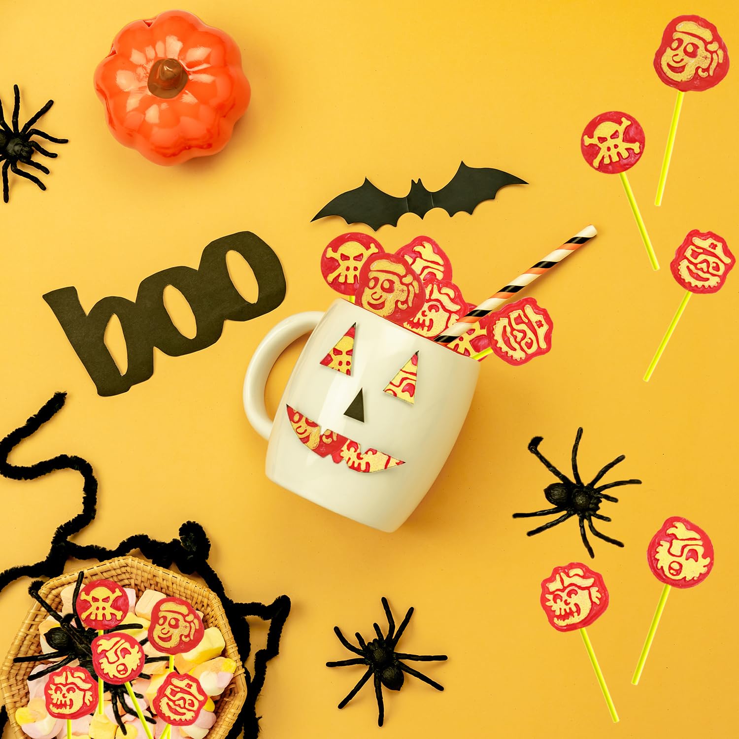Pirata de Halloween pirata pirata chupones de caramelos, ideal para rellenos de bolsas de fiesta, envueltos individualmente (media libra)