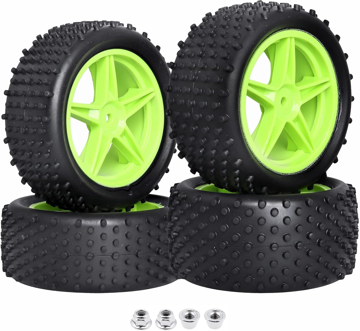 Llantas hexagonales de 0.472in y neumáticos de goma con inserciones de espuma de 3.46 pulgadas  3.465in de repuesto para 110 RC todoterreno Buggy,