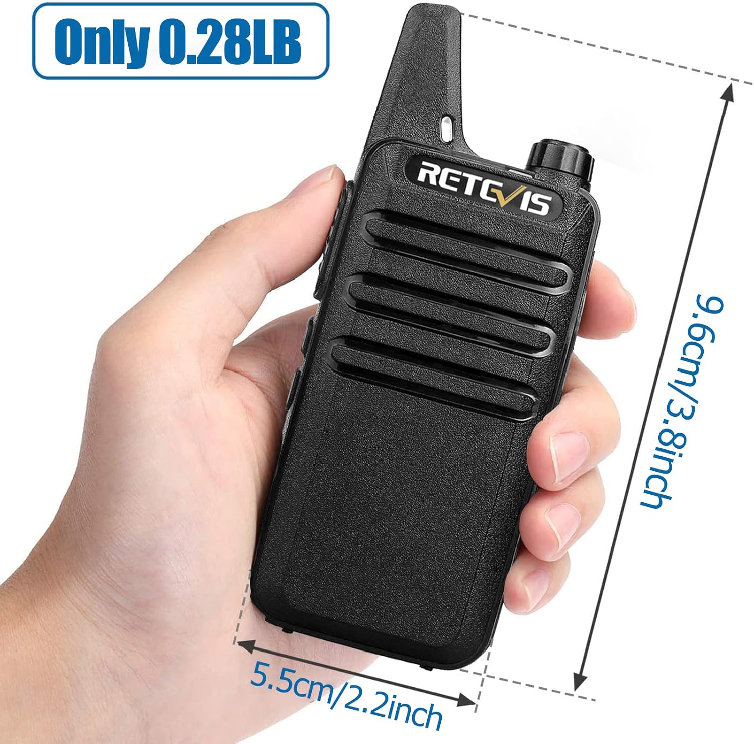 Retevis Radio bidireccional RT22 (paquete de 4) con auricular VOX (paquete de 4), recargable de largo alcance, portátil, manos libres para adultos,