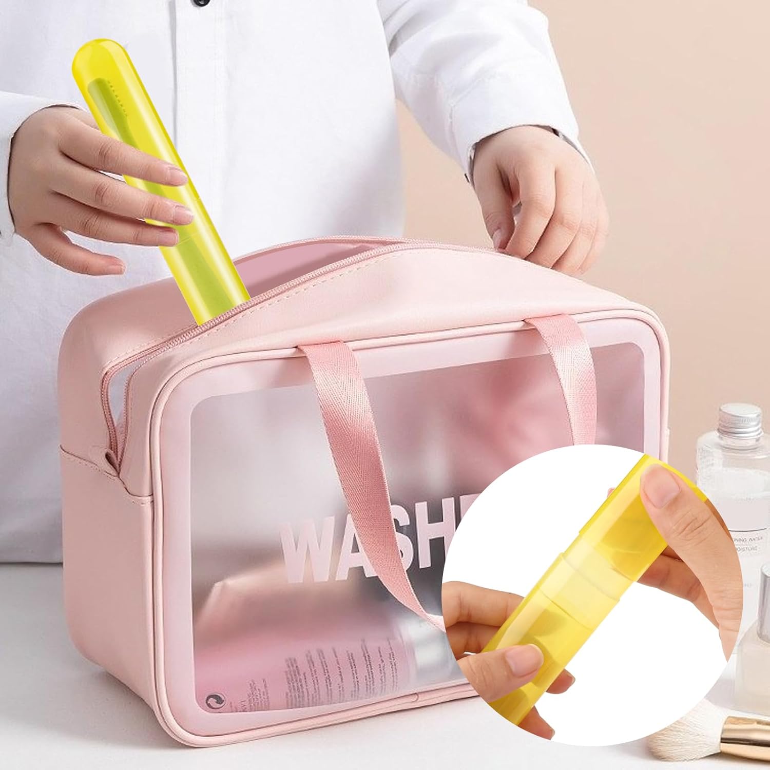Eaezerav Paquete de 6 fundas para cepillos de dientes de viaje, soporte portátil transpirable para cepillos de dientes, contenedor de plástico para