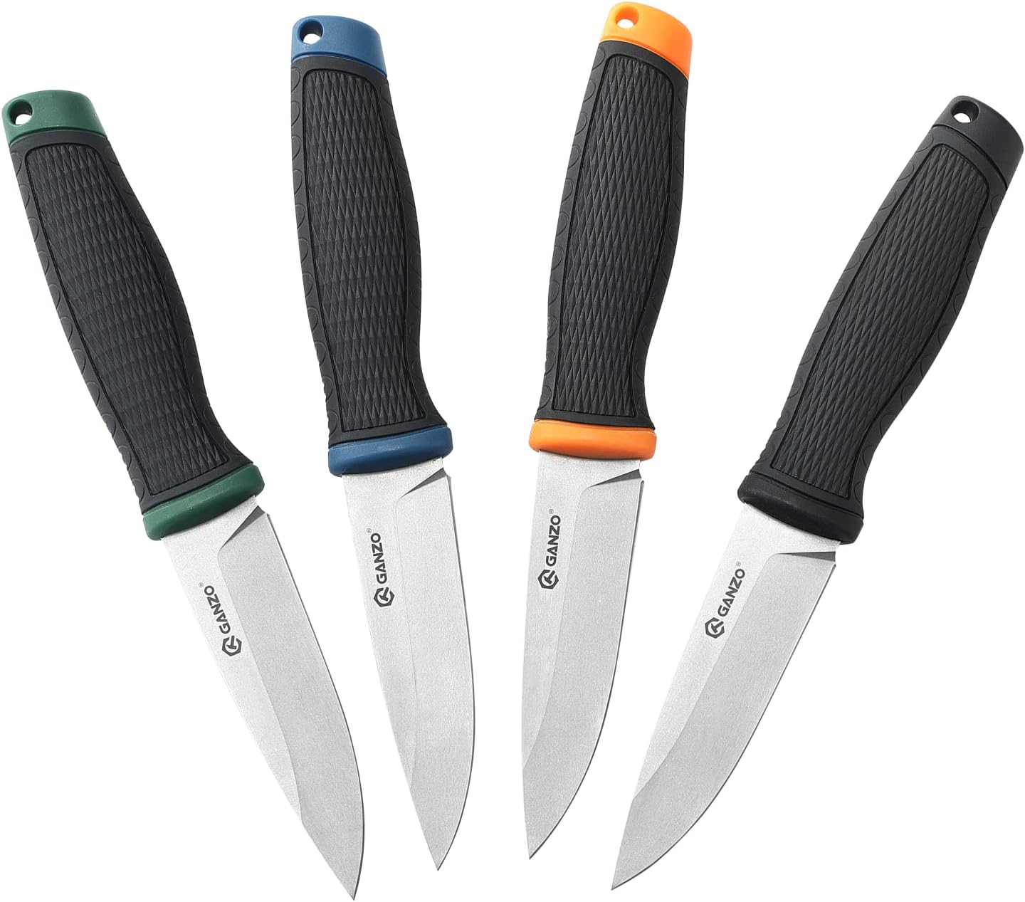 Ganzo G806-GB Cuchillo de hoja fija 8CR14 Hoja de acero inoxidable ergonómico Mango antideslizante Camping Caza Pesca al aire libre EDC Cuchillo con