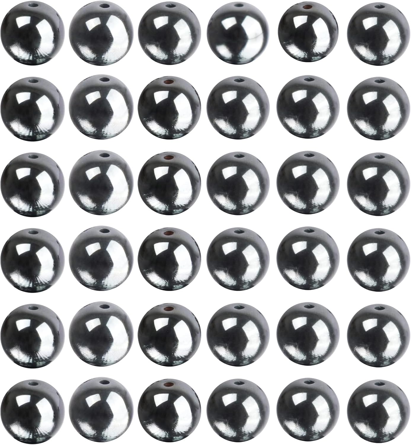 100 cuentas de piedras preciosas naturales de hematita negra de 0.315 pulgadas para hacer joyas, cuentas redondas sueltas de piedra para pulseras y
