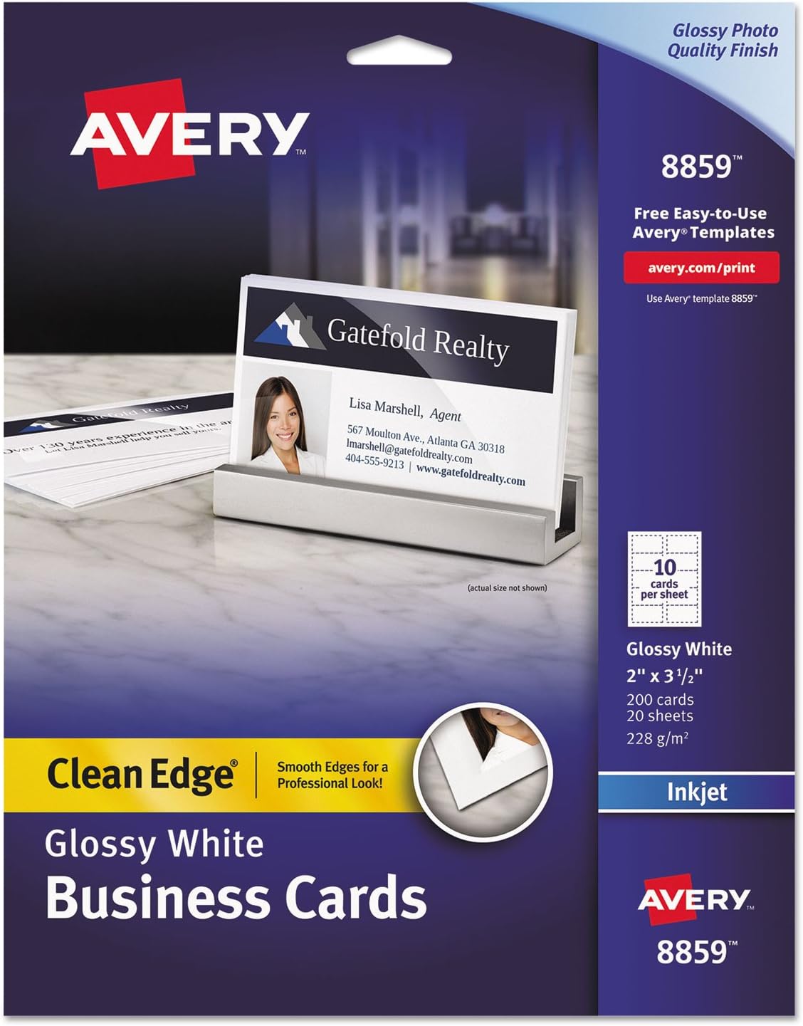 AVE8859 – Avery Clean Edge Tarjeta de visita
