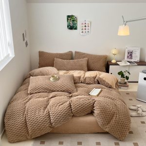 ZIQINPSQ Juego de funda de edredón de plumón de fibra texturizada, juego de funda de edredón de 3 piezas, juego de funda de edredón largo de plumón, ZIQINPSQ Juego de funda de edredón de plumón de fibra texturizada, juego de funda de edredón de 3 piezas, juego de funda de edredón largo de plumón,