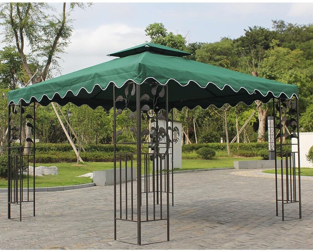 Timoau Toldo de repuesto de 10 x 10 pies, cubierta de toldo de patio de un solo nivel, toldo cuadrado de repuesto, glorieta de lona 300D impermeable