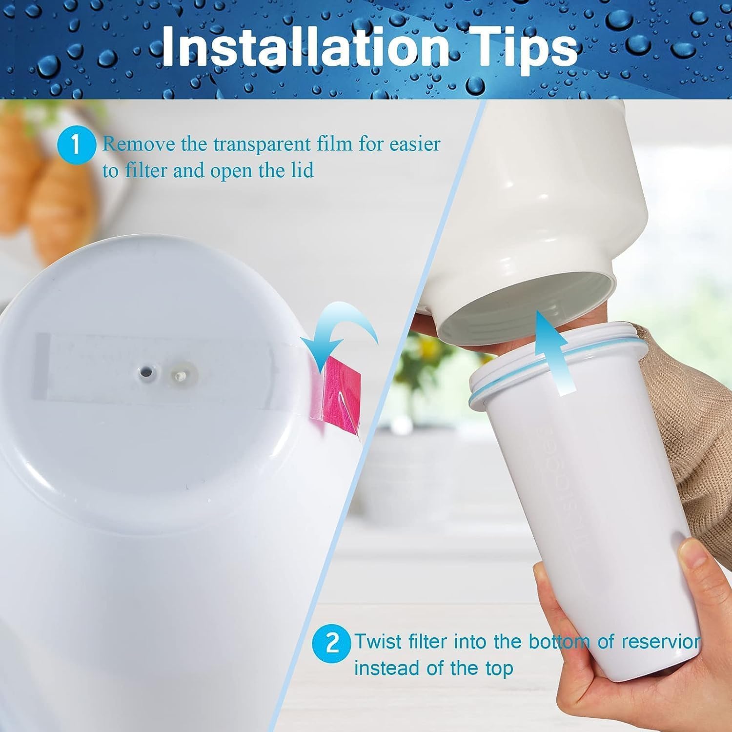Zeroliquid ZR-001 Reemplazo del filtro de agua, filtros de agua de repuesto para jarras y dispensadores, filtro avanzado de 6 etapas Sistema 0 TDS