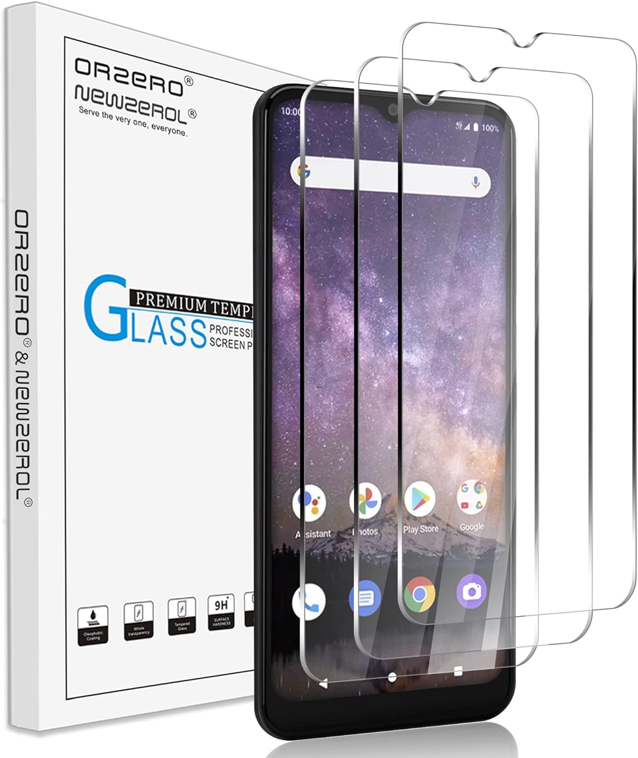 Orzero Paquete de 3 protectores de pantalla de vidrio templado compatibles con Wiko Voix, bordes de arco 2.5D, antiarañazos, alta definición, sin