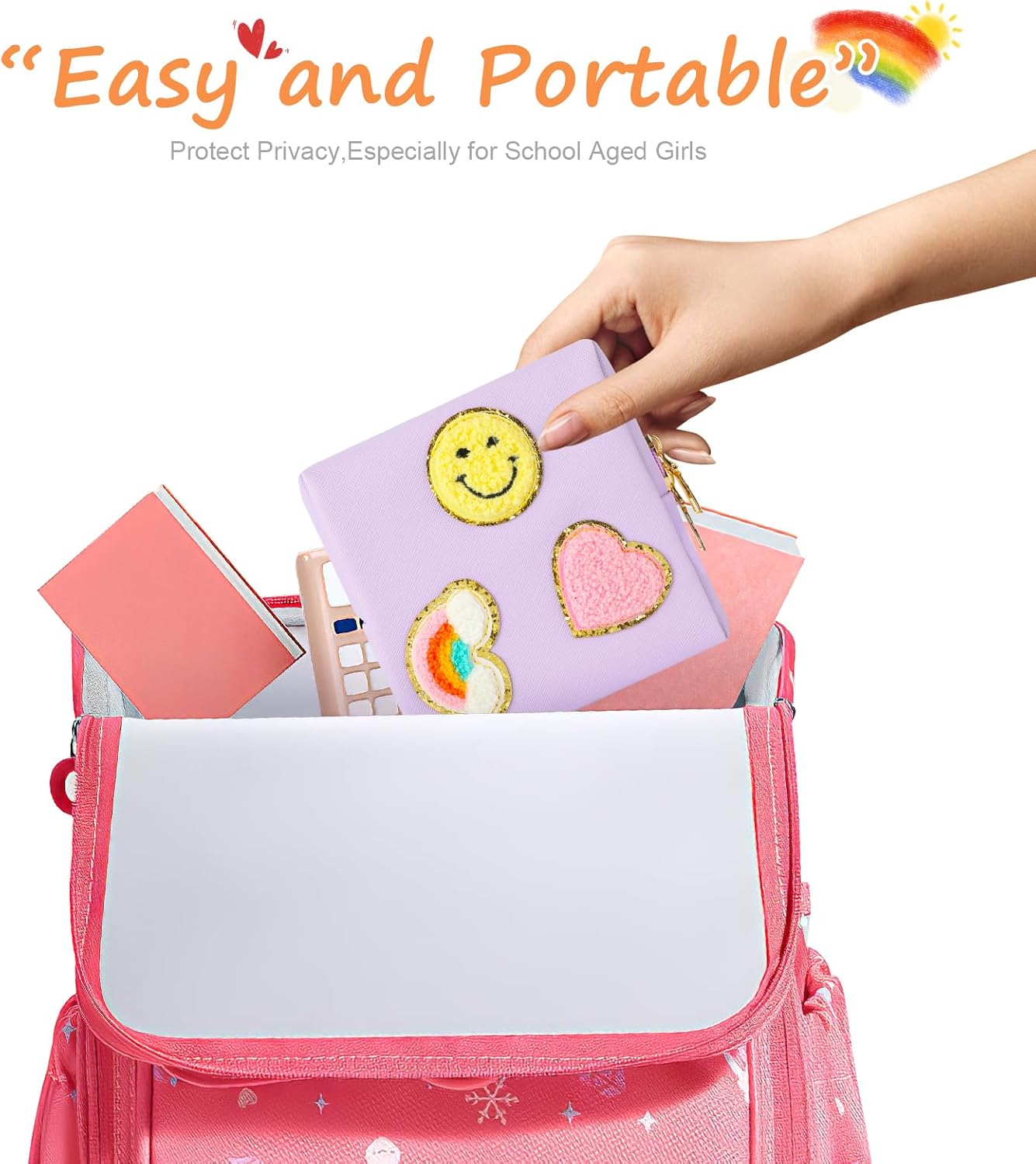 CekPo Paquete de 2 bolsas para el período, bolsa de almacenamiento de servilletas sanitarias de piel sintética para almohadillas femeninas, forros,