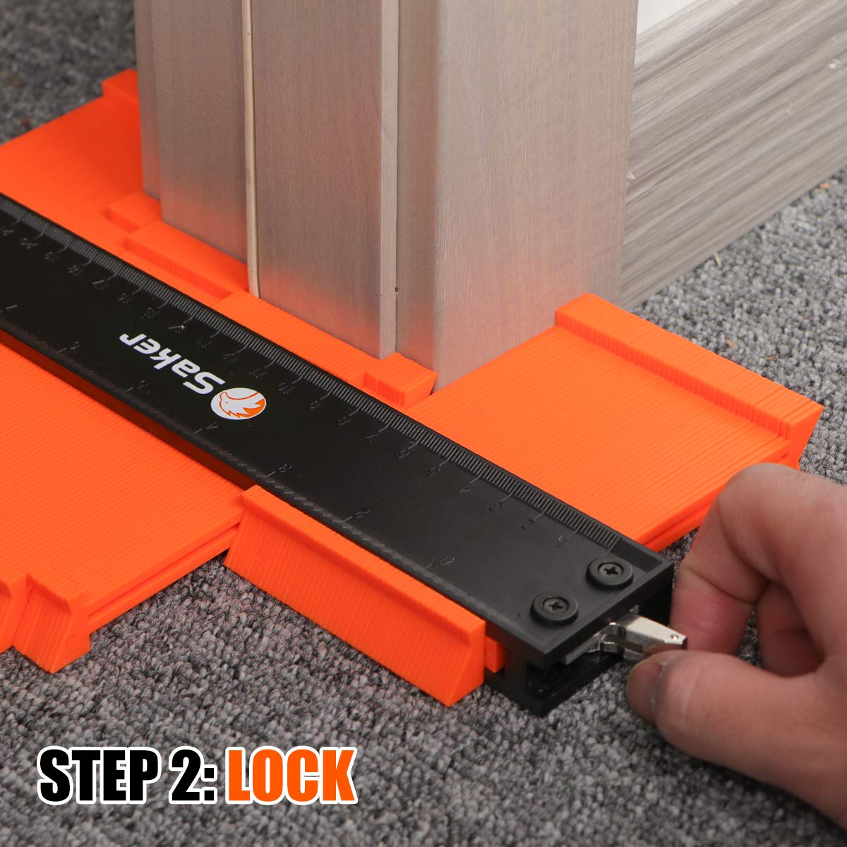 Saker Herramienta para medir y duplicar contornos, bloqueo a 10 pulgadas, ajustable y precisa, ideal para duplicar formas irregulares en trabajos de