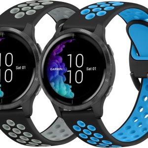 Paquete de 2 correas deportivas para Garmin Venu 2 Plus, Venu Sq  Venu  Vivoactive 3 correas de reloj para mujeres y hombres, correa deportiva de Paquete de 2 correas deportivas para Garmin Venu 2 Plus, Venu Sq  Venu  Vivoactive 3 correas de reloj para mujeres y hombres, correa deportiva de