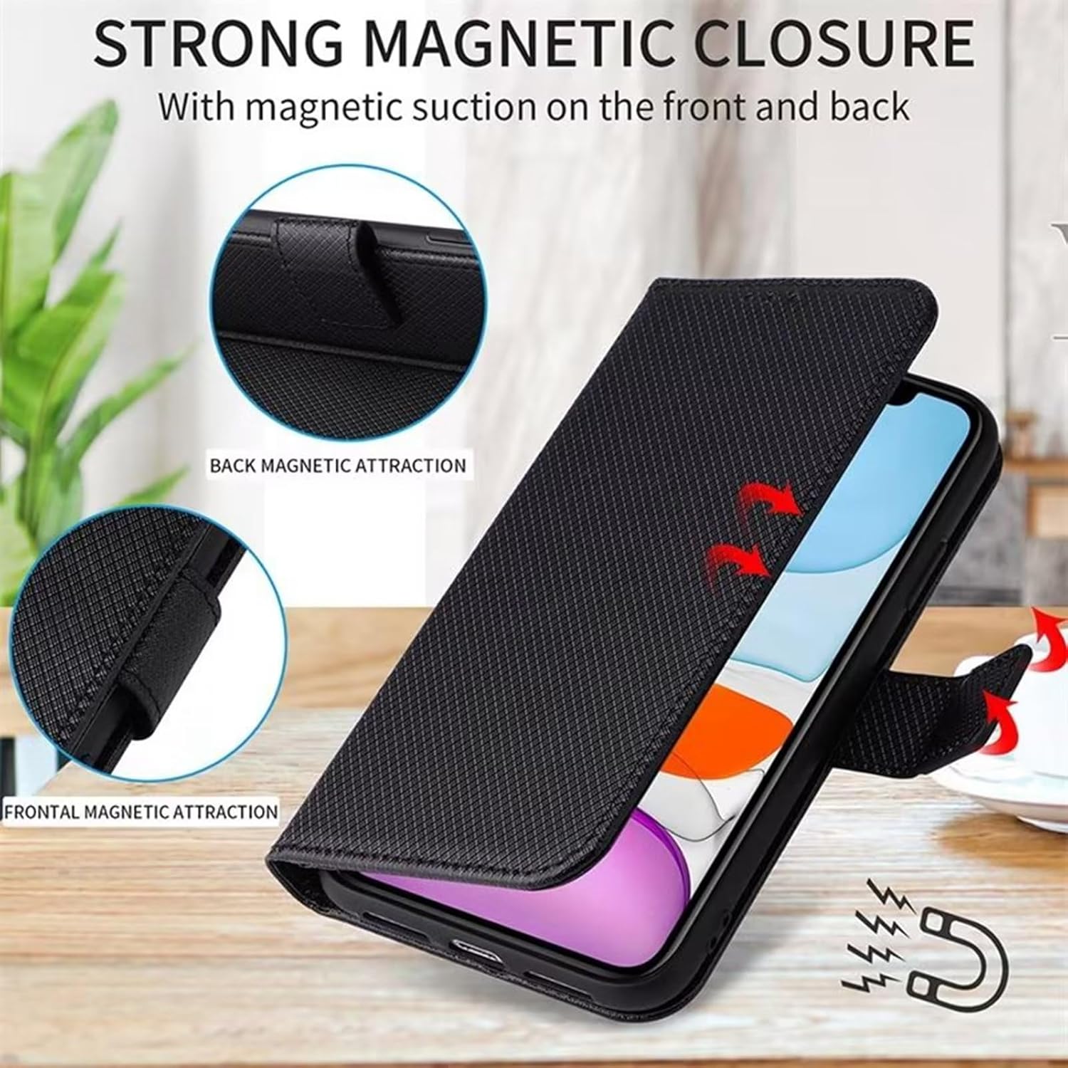 Funda de cuero tipo cartera para Honor X7, funda de piel sintética antideslizante para Honor X7, funda de piel sintética con tapa para Honor X7