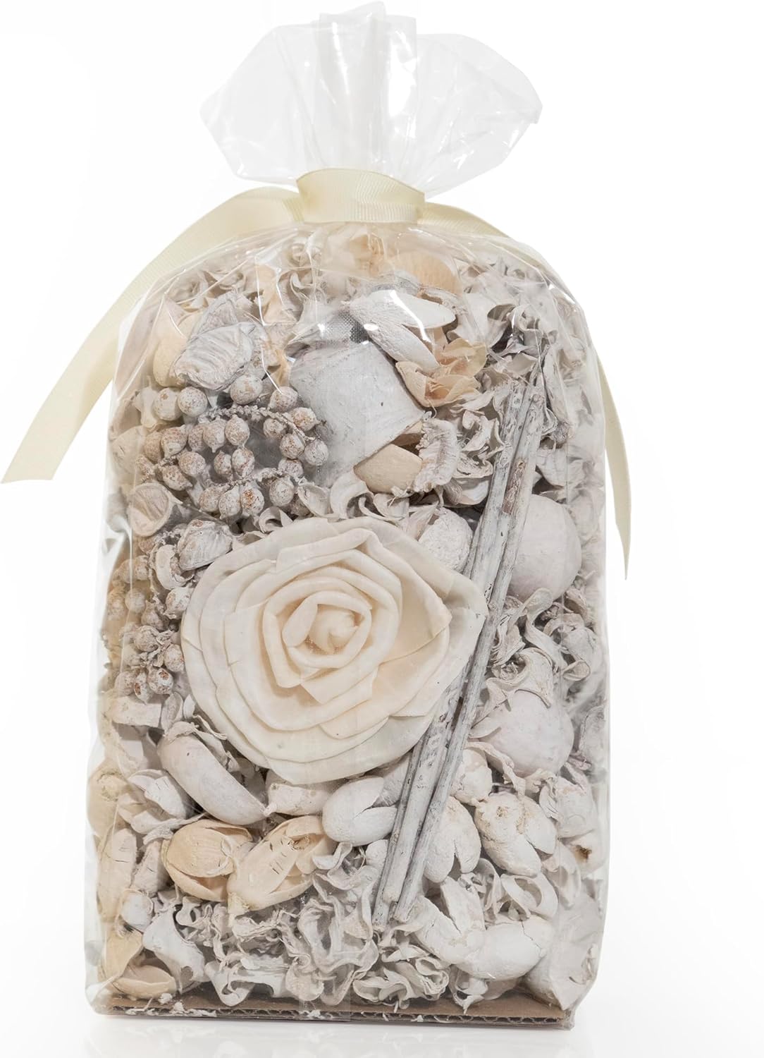 Bolsa de popurrí de fragancia blanca de lino para decoración del hogar  Florero y relleno de tazón de pétalos florales (blanco)