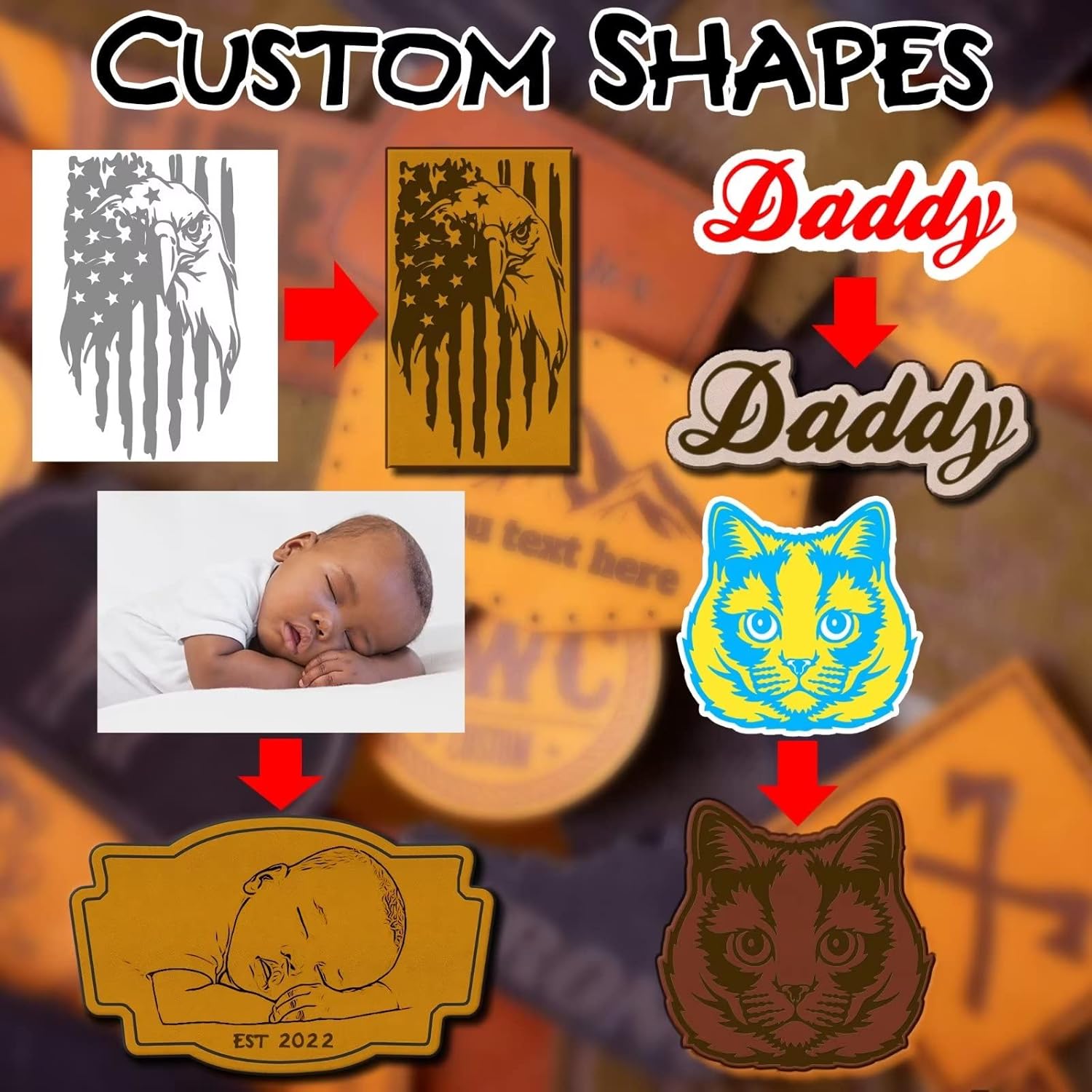 Custom Leather Patch Trucker Hat for Men & Women – Personalized Text & Photo Baseball Cap Laser Engraved.