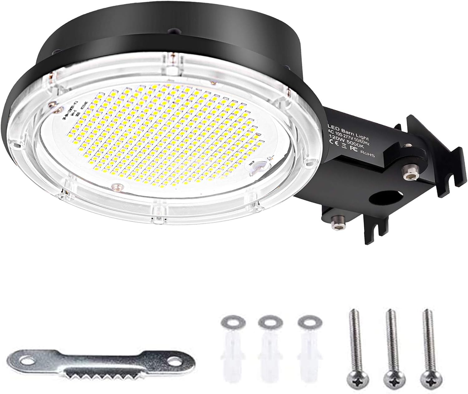 Luz LED de granero de 70 W  Iluminación LED para exteriores del atardecer al amanecer, luz de seguridad súper brillante de 9900LM para patio